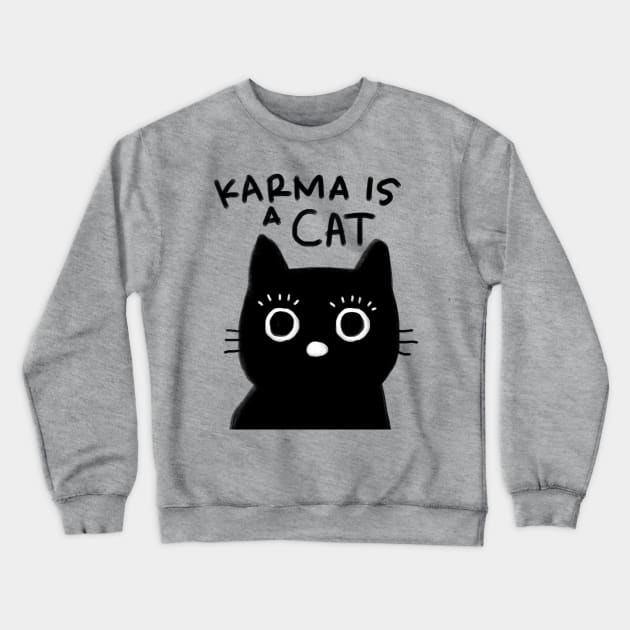 Black Cat Karma Midnight Crewneck Sweatshirt by meilyanadl